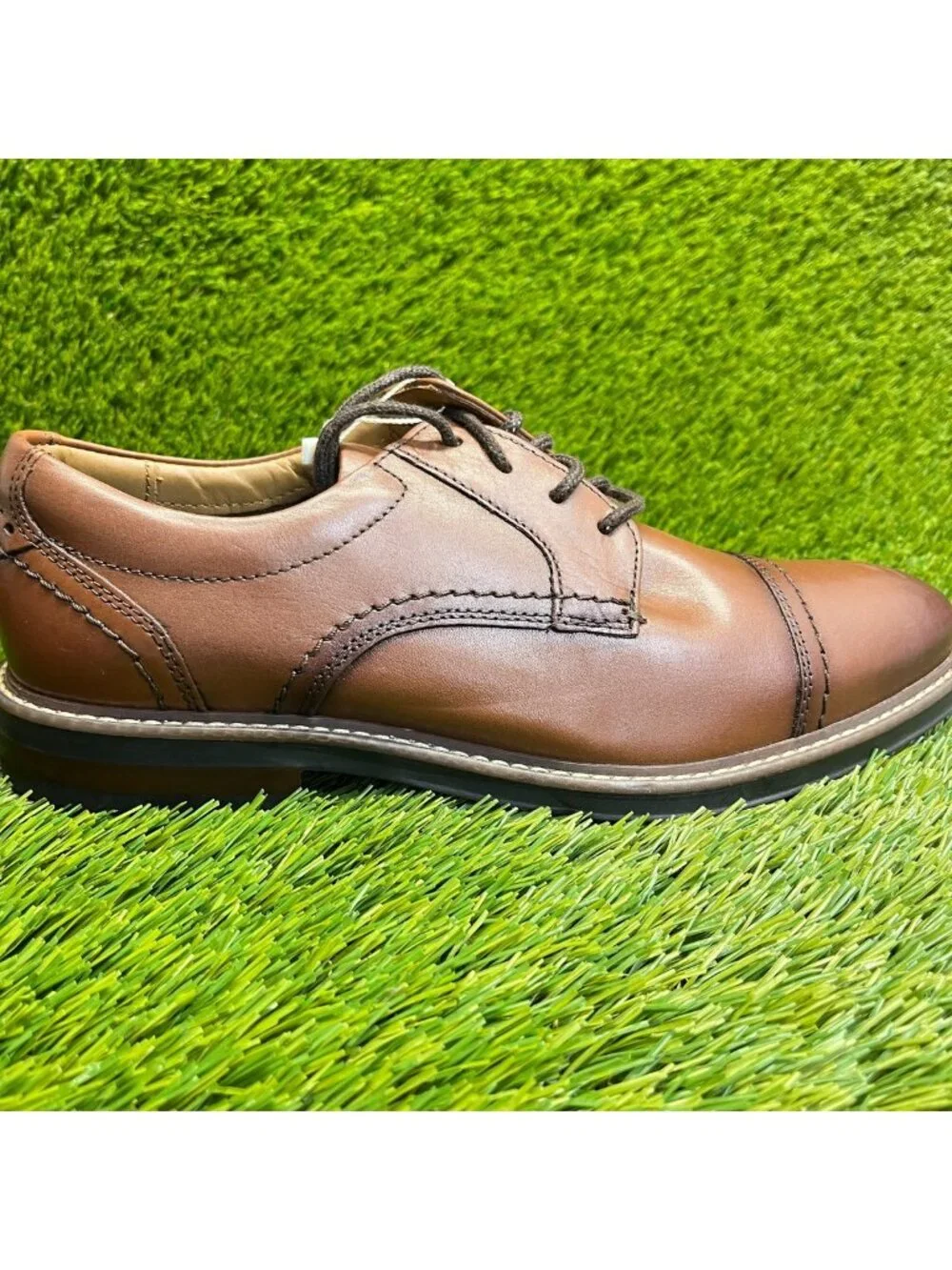 Nunn Bush Westfield Mens Size 8 Brown Casual Classic Cap Toe Oxford Dress Shoes